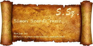 Simon Szerénusz névjegykártya